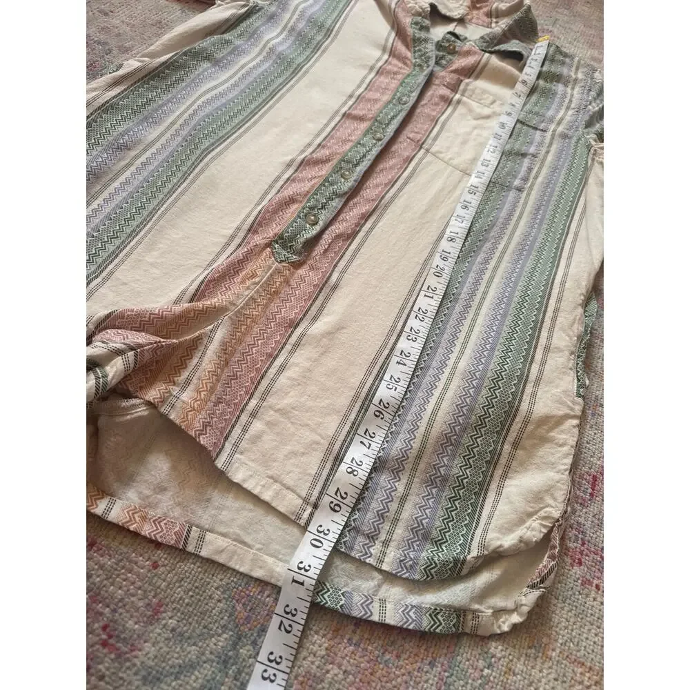 Free People Pastel Striped Romper - Cream, Pink, Green